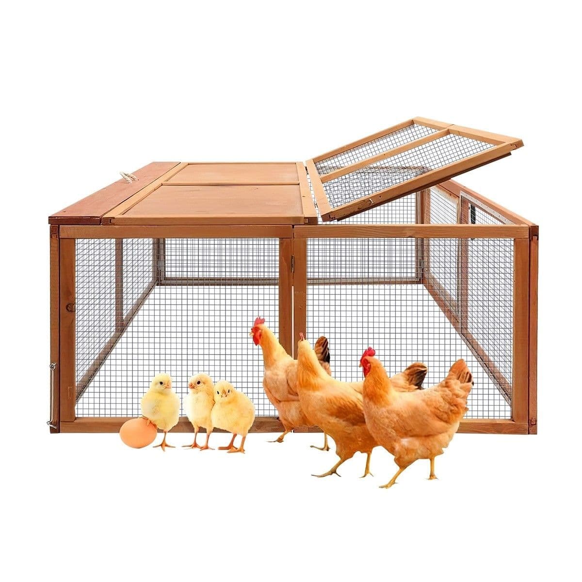 Chicken Coop Run Wood House Cat Dog Bird Enclosure Rabbit Hutch Hen Bunny Duck Cage Foldable