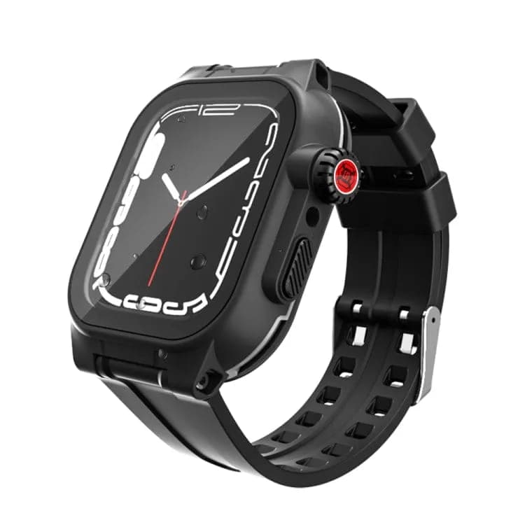 Apple Watch Series 7 45mm - Red Pepper Shellbox Waterproof Watch Cover with Screen Protector - Black - cover Noco