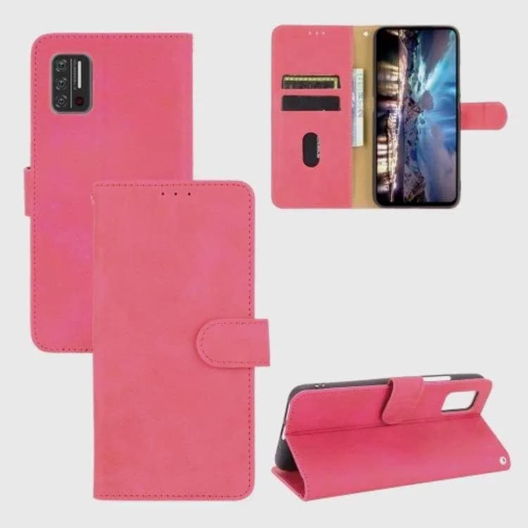 Deluxe Calf Skin Texture Flip Phone Cover/Wallet - For Umidigi A7S Phone - Pink - acc Noco