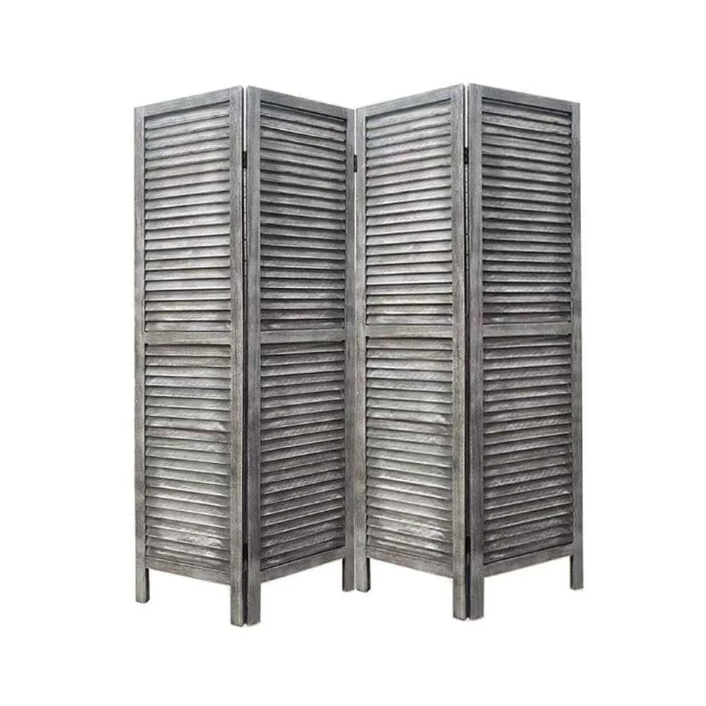 4 panel rattan room divider