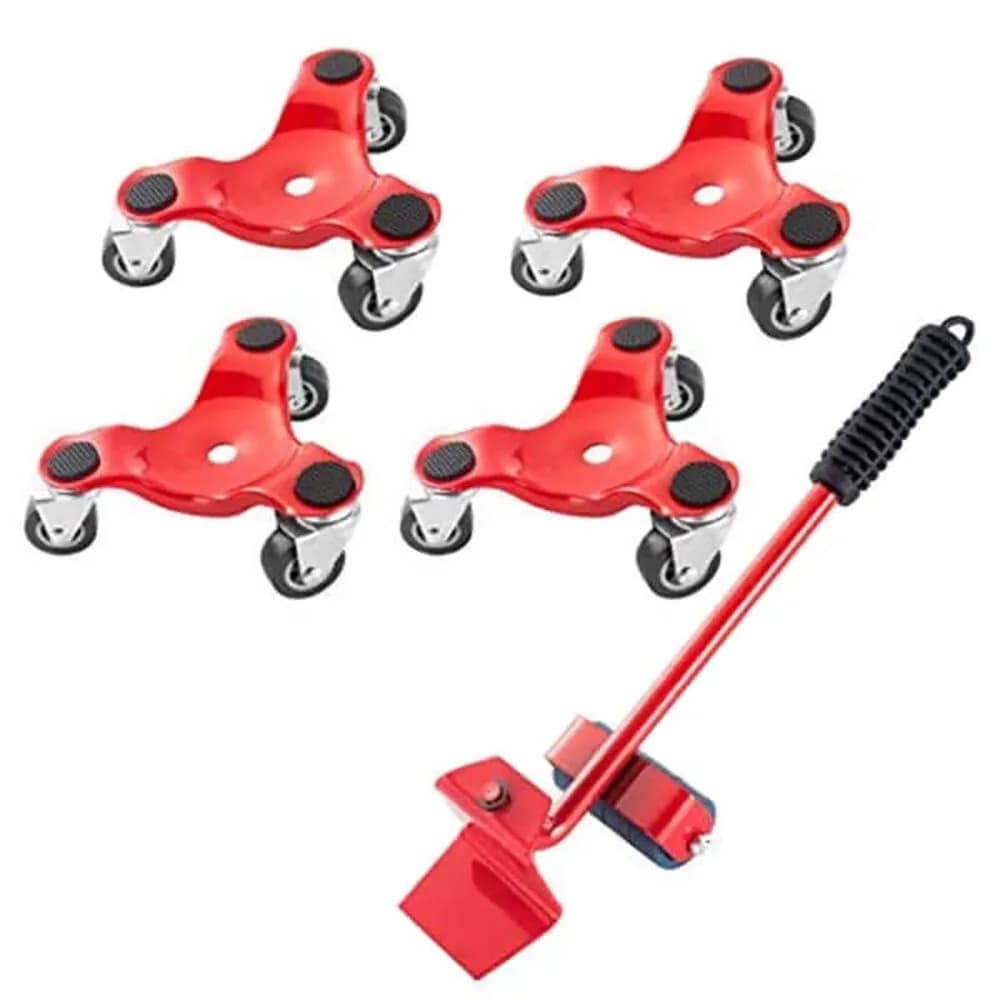 red furniture lifter with crowbar