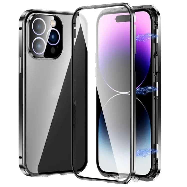 Apple iPhone 14 PRO - 2 Piece Magnetic Rigid Cover with Transparent Glass Back and Glass Screen Protector - Cover Noco
