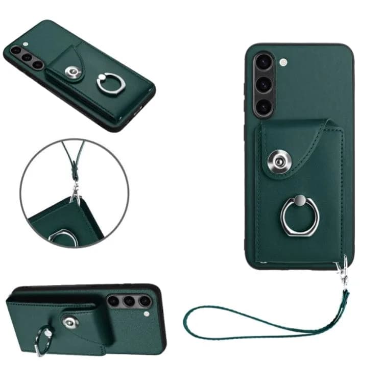 Samsung Galaxy S23+ Rear 8 Card Wallet Cover with Ring/Stand - Green Noco