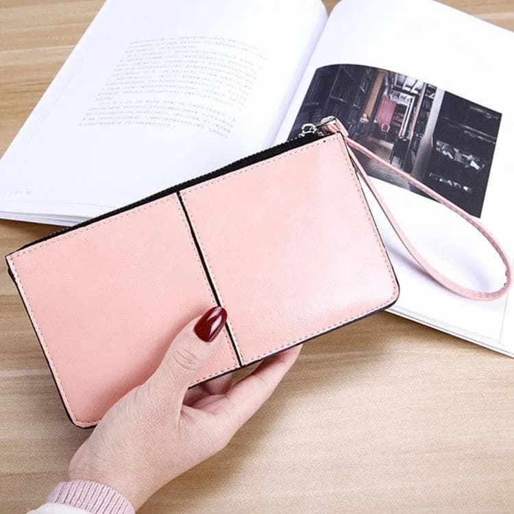 Womens 101 Clutch Purse Wallet Card Slots Cash Wrist Strap - Pink - smart Noco