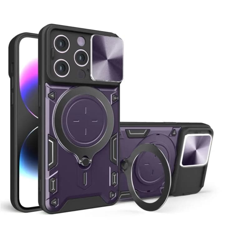 Apple iPhone 14 Pro Max Hybrid Camera Shield Rugged Ring Protective Cover - Purple - Noco