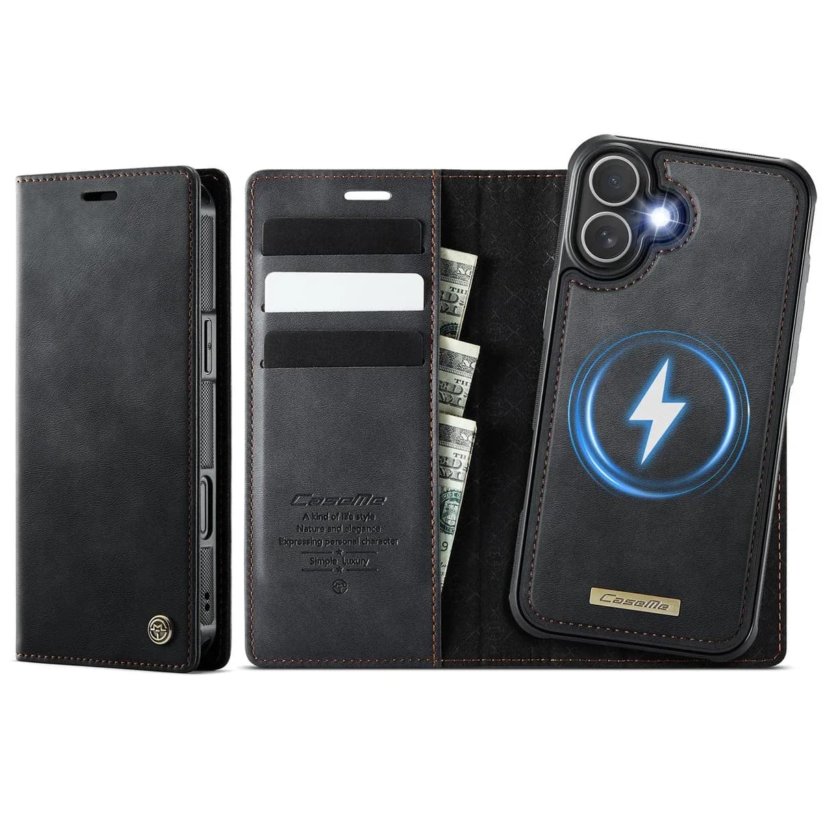 Apple iPhone 17 CaseMe C49 Wallet Flip Cover RFID Protection Card Holder - Noco