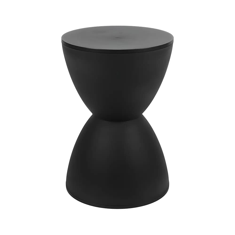 Black round side table