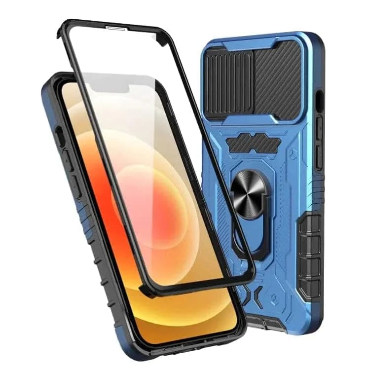 Apple iPhone 14 CamShield Armor Ring Full Enclosure Protective Cover with Built-In Screen Protector - Blue - Cover Noco
