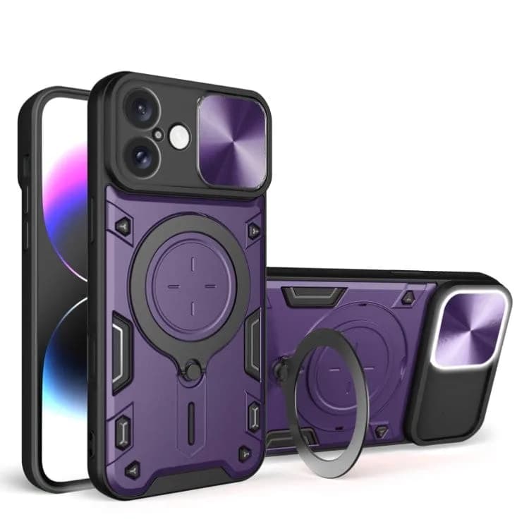 Apple iPhone 16 Plus Hybrid Camera Shield Rugged Ring Protective Cover - Purple - Noco