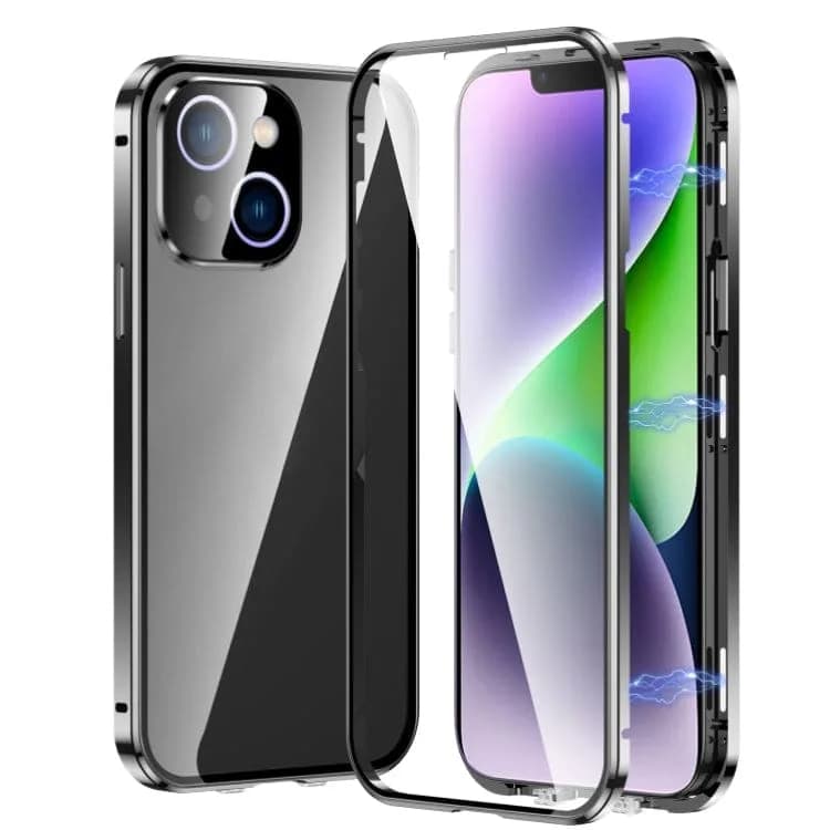 Apple iPhone 14 - 2 Piece Magnetic Rigid Cover with Transparent Glass Back and Glass Screen Protector - Cover Noco