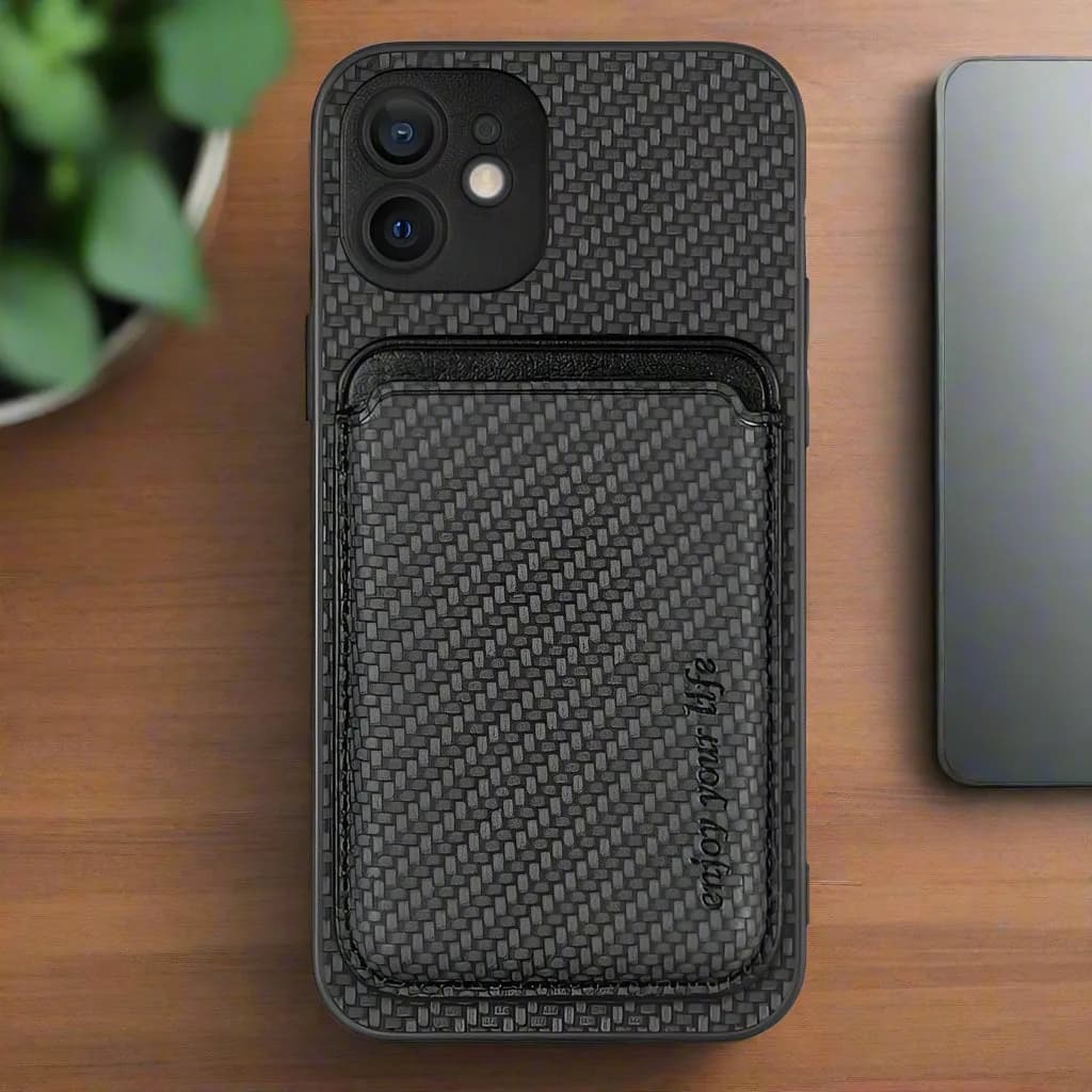 Apple iPhone 12 Carbon Magsafe Cover with Removable Card Wallet - Cover Noco