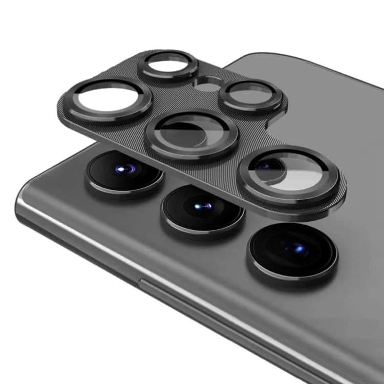Samsung Galaxy S22 Ultra Enkay Alloy and Glass Camera Lens Protector - Black - Enkay