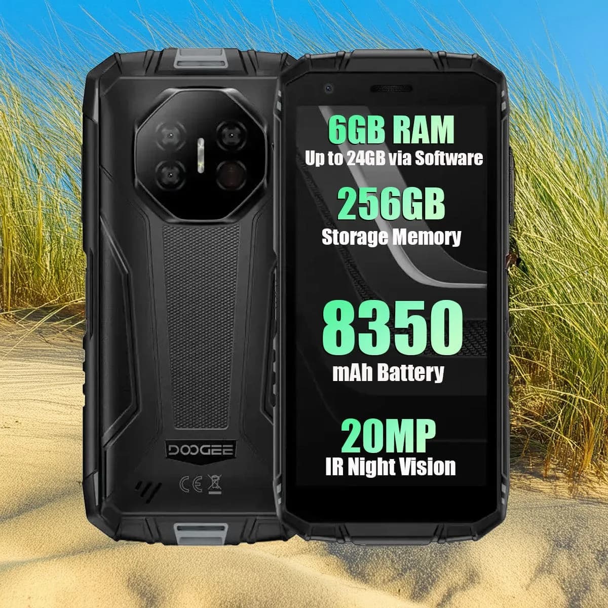 Doogee Fire 3 Ultra Rugged Phone 6GB + 256GB 8350mAh 5.5’’ Display 20MP Nightvision Camera Doogee