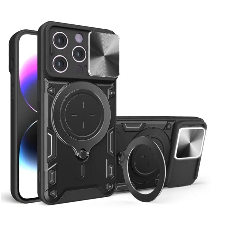 Apple iPhone 15 Pro Max Camera Shield Cover with Metal Ring/Stand - Black - Noco