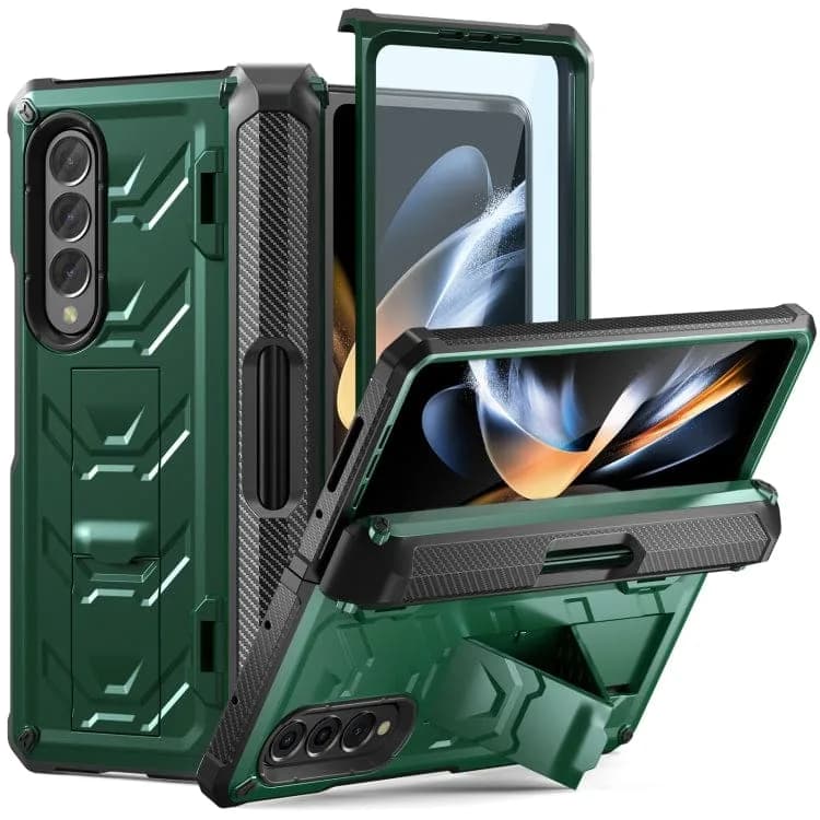 Samsung Galaxy Z Fold 4 5G Armour Rugged Rigid Cover Strong PC Material Pen Holder - Green - Noco