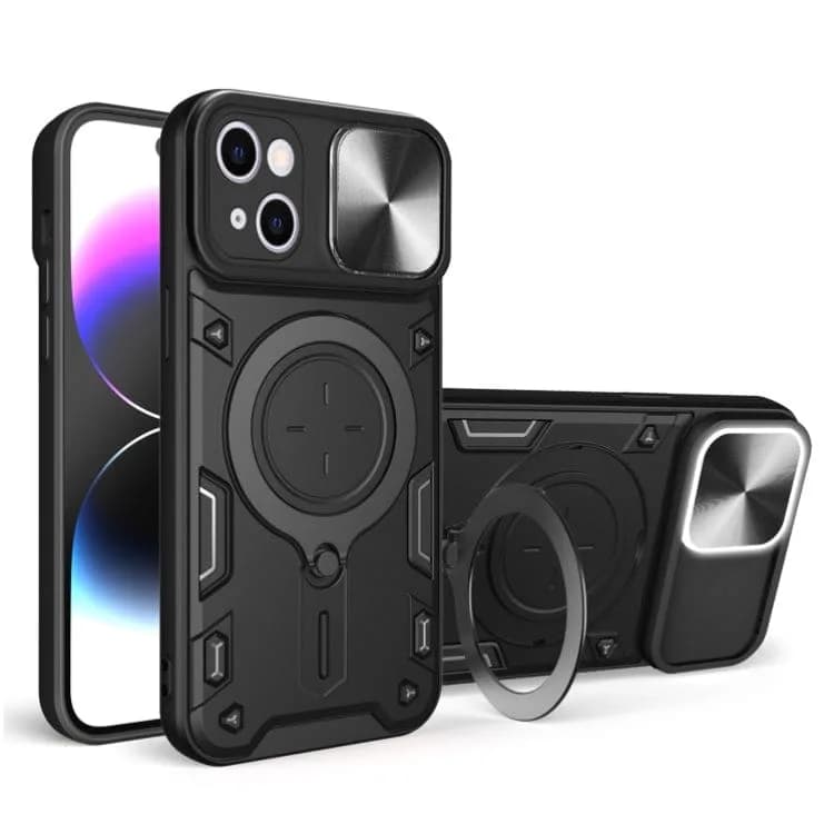 Apple iPhone 14 Plus Hybrid Camera Shield Rugged Ring Protective Cover - Black - Noco