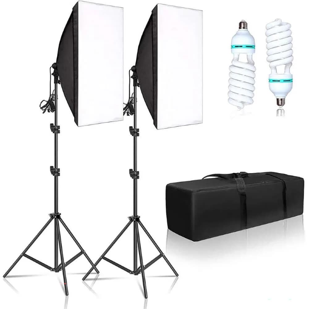 Softbox lighting kit setup