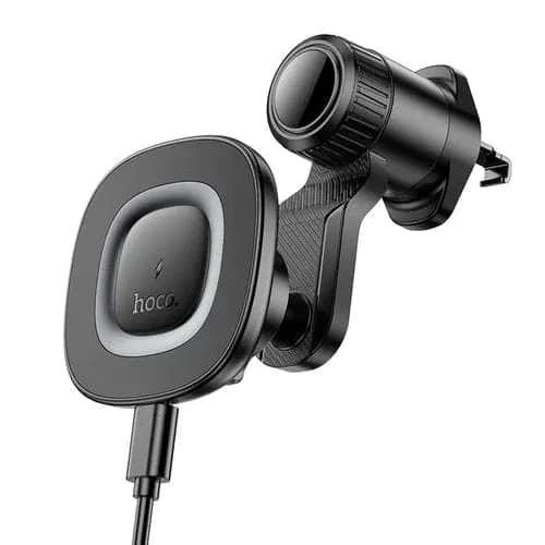Hoco Car Phone Holder 15W Magnetic Wireless Charging Phone Holder for Air Vent w/ Hook Locking