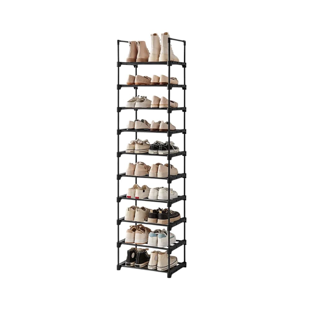 10tier black shoe rack