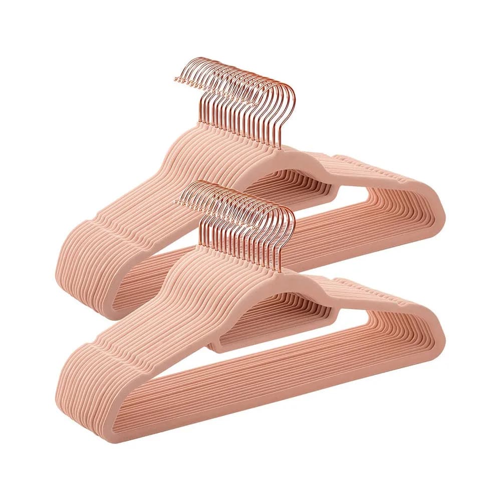 Velvet coat hanger rose pink