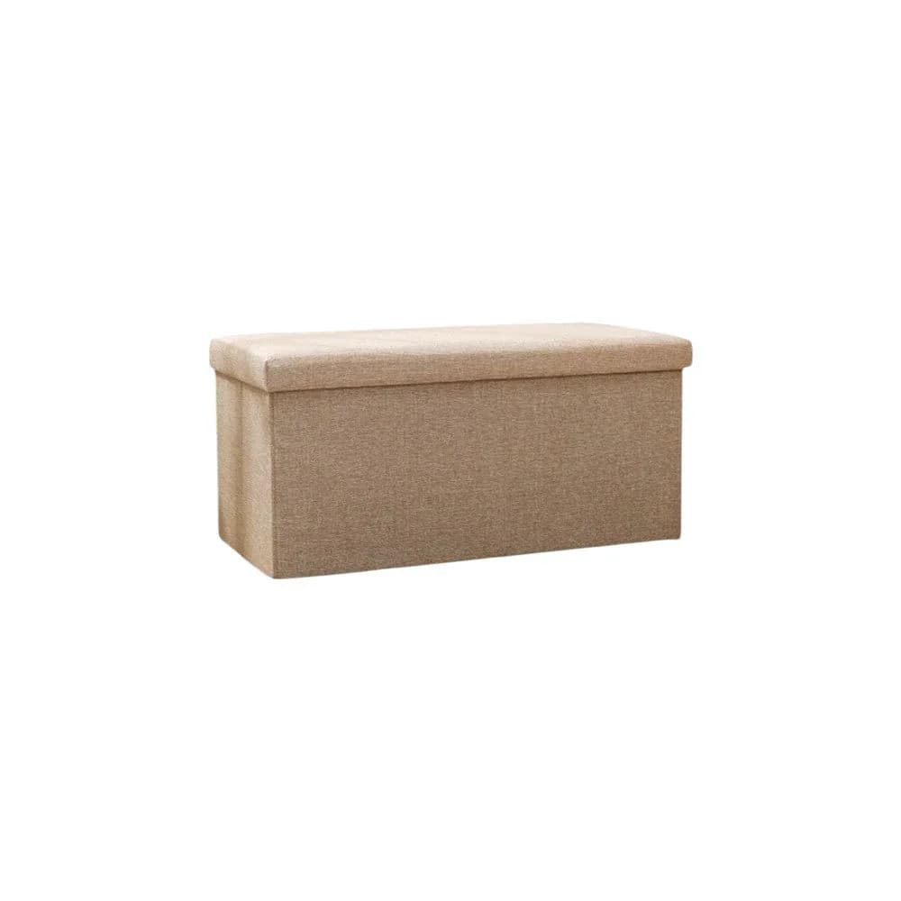 Foldable Storage Ottoman Bench 76_38_38cm _ Khaki