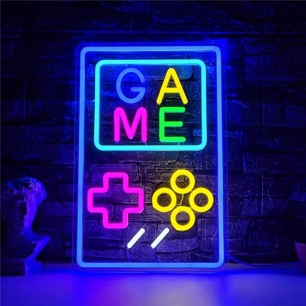 LED Neon Arcade Sign - Sports Game Room & Mancave Wall Decor Atmosphere Light - Gameboy 38x25cm - NOCO