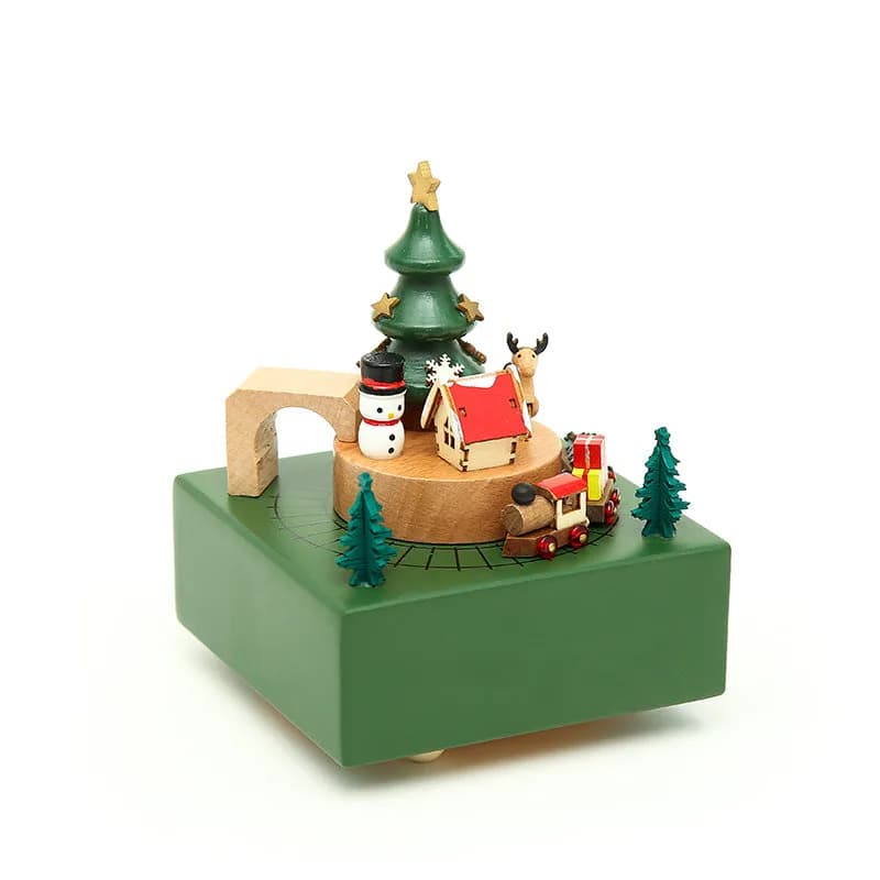 Musical Box Featuring Xmas Tree with Moving Magnetic Train