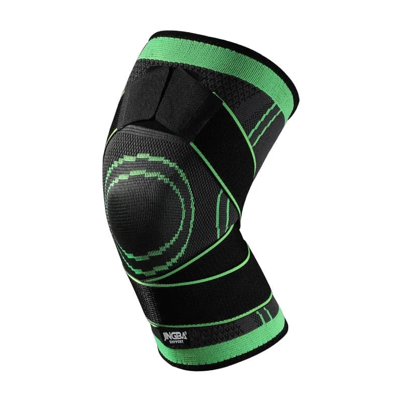 Soft Protective Adjustable Knee Compression Sleeve Brace Green-L
