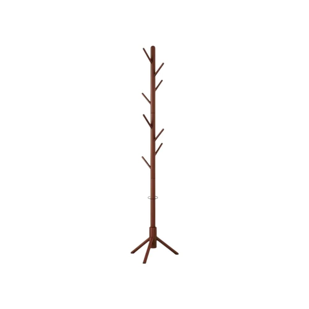 Wooden Coat Tree with 8 Hooks -Walnut