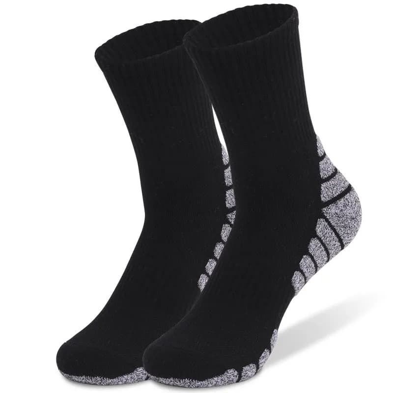 2Pack Outdoor Sports Therma Thickened Towel Bottom Sock EU43-47 Black