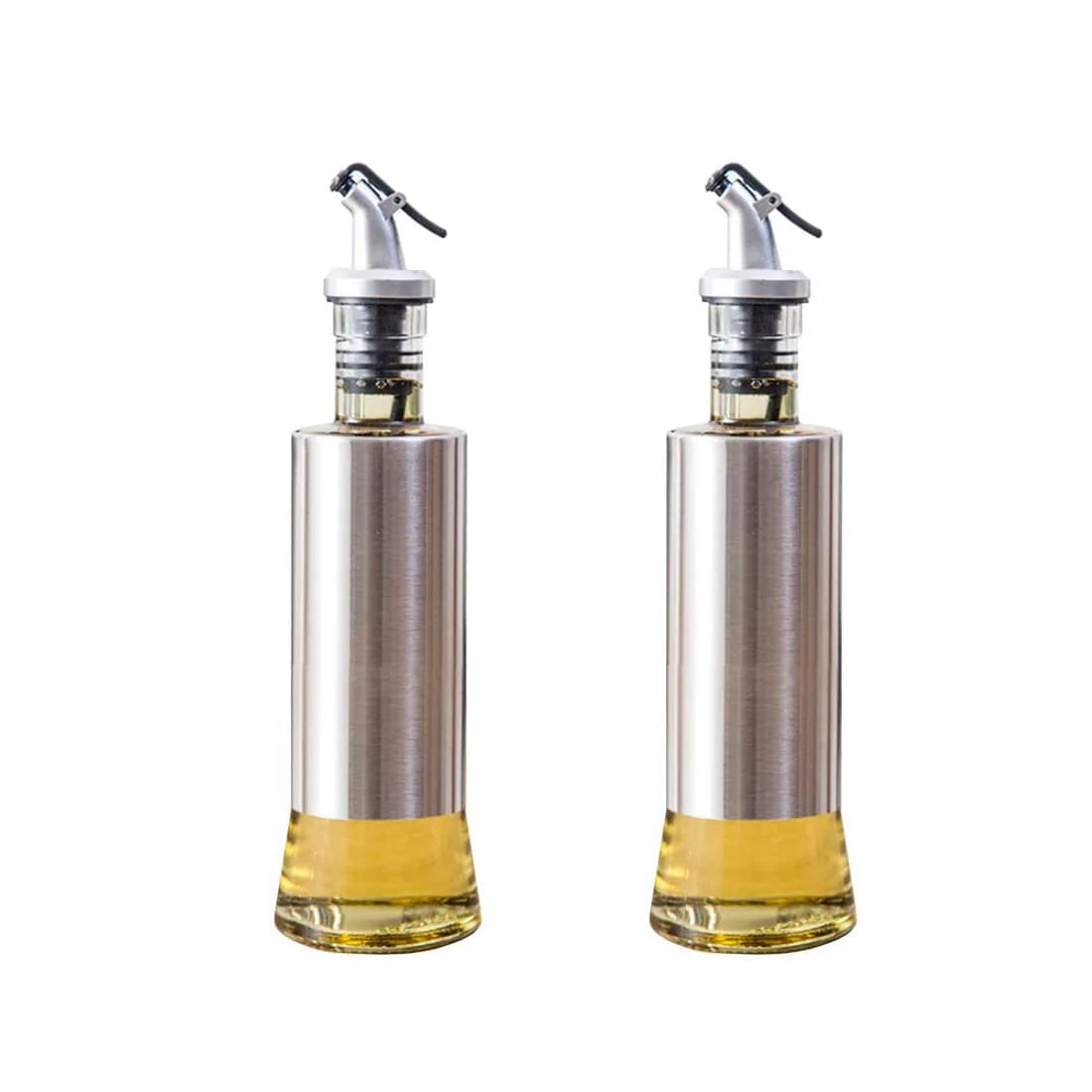 Stainless Steel 300ml Drip-Free Vinegar Oil Soy Bottle 2 Pac