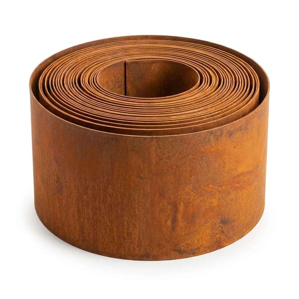 Garden Edging Flexible Rusty Metal Landscape Border - 10m