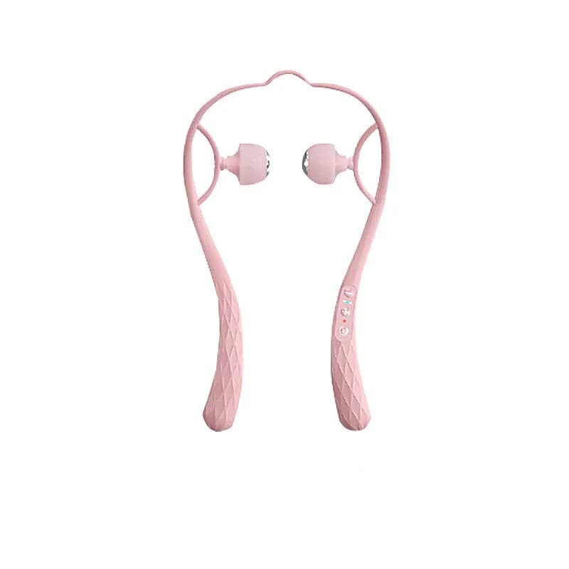 Dual Trigger Neck Shoulder Point Roller Pulse Massager-Pink