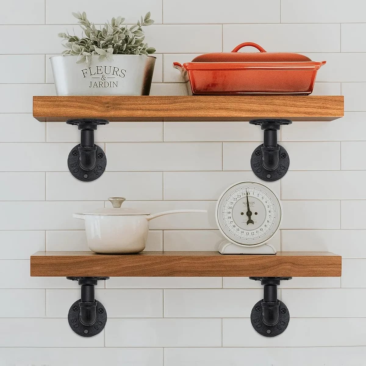 4Pack Industrial Pipe DIY Shelf Bracket 10X15CM