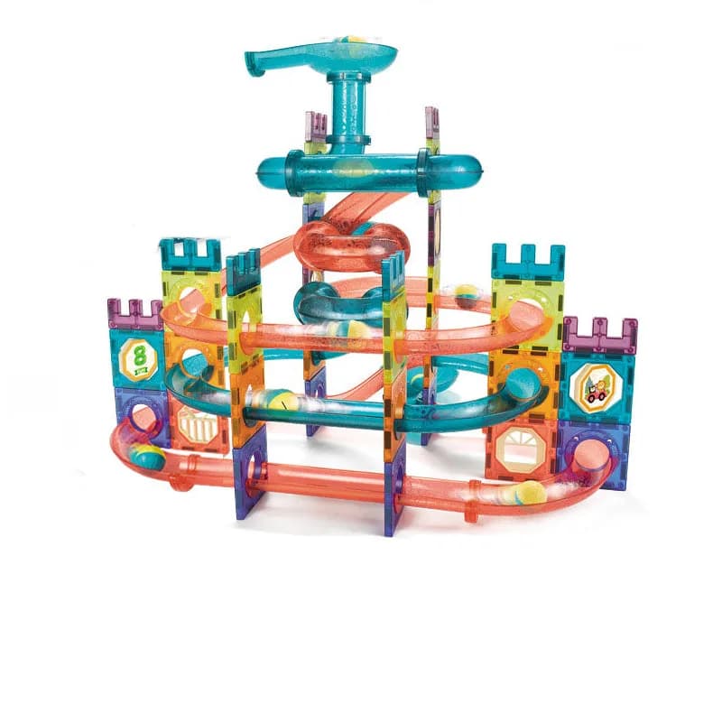 125Pcs Magnetic Tiles Marble Run STEM Building Toys