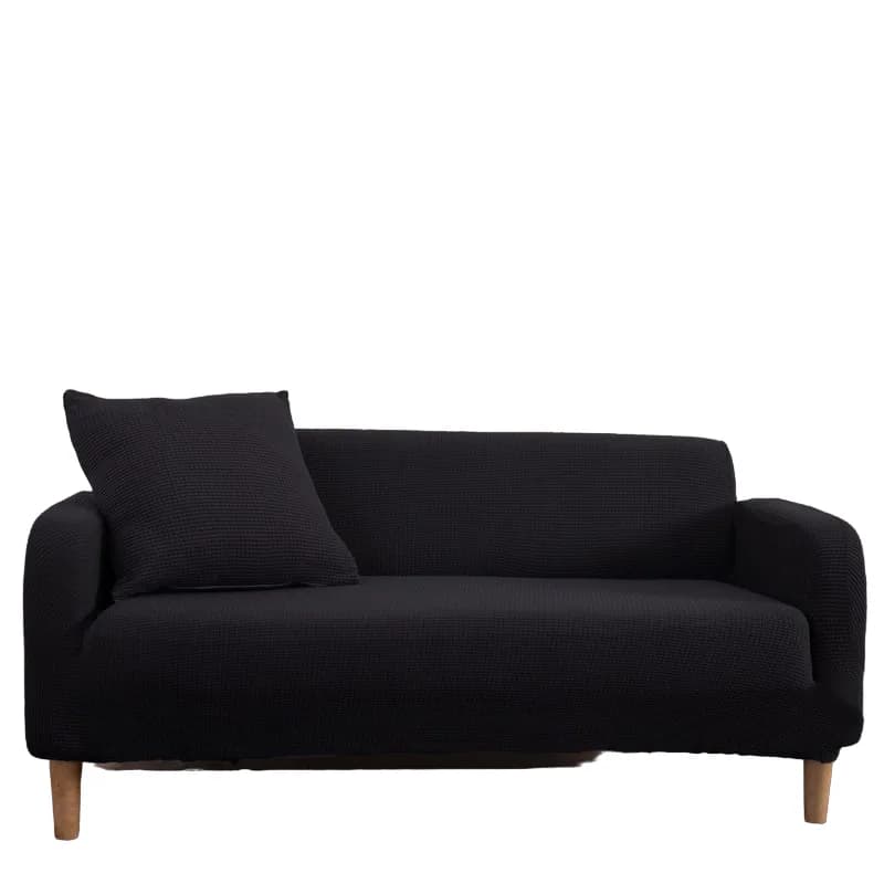 High Stretch Sofa Couch Slipcover Three Seat-Black