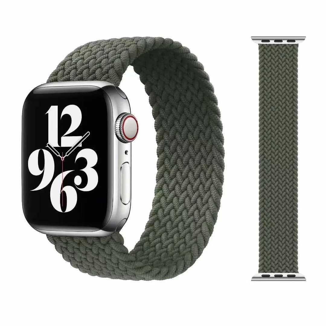 Solo Loop Bands Compatible With Apple Watch Band for 42MM 44MM 45MM L-Green
