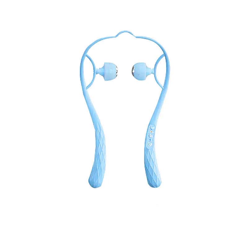Dual Trigger Neck Shoulder Point Roller Pulse Massager-Blue