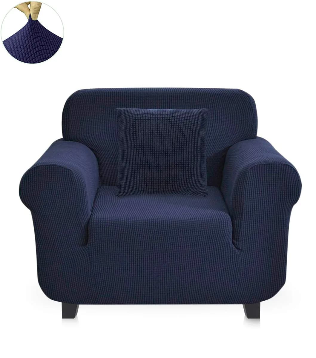 High Stretch Sofa Couch Slipcover One Seat-Blue