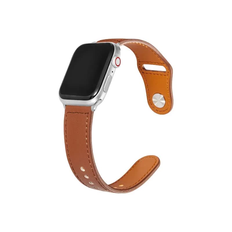 Top Grain Leather Bands Compatible With Apple Watch Band for 38MM 40MM 41MM-Brown