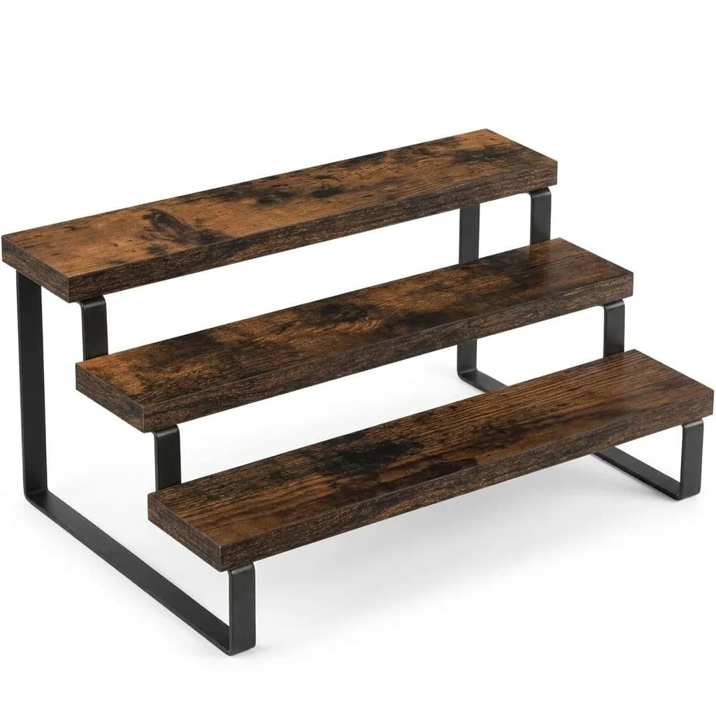 3-Tier Industrial Countertop Display Stand