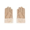 Leather Fluffy Sheepskin Wool Stitching Gloves - Huakoa