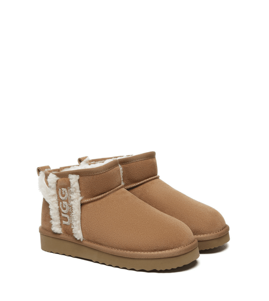 UGG Boots Sheepskin Wool Shearling Lined Ankle Ultra Mini Darby - Huakoa