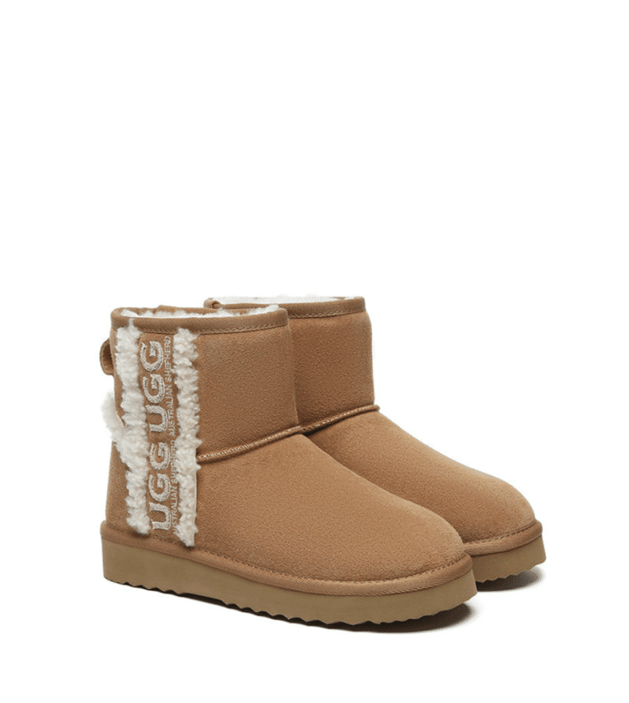 UGG Boots Sheepskin Wool Shearling Lined Ankle Mini Darby - Huakoa