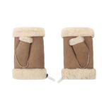 Fluffy Fingerless Sheepskin Wool Mittens
