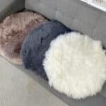 Round Sheepskin Wool Seat Cushion