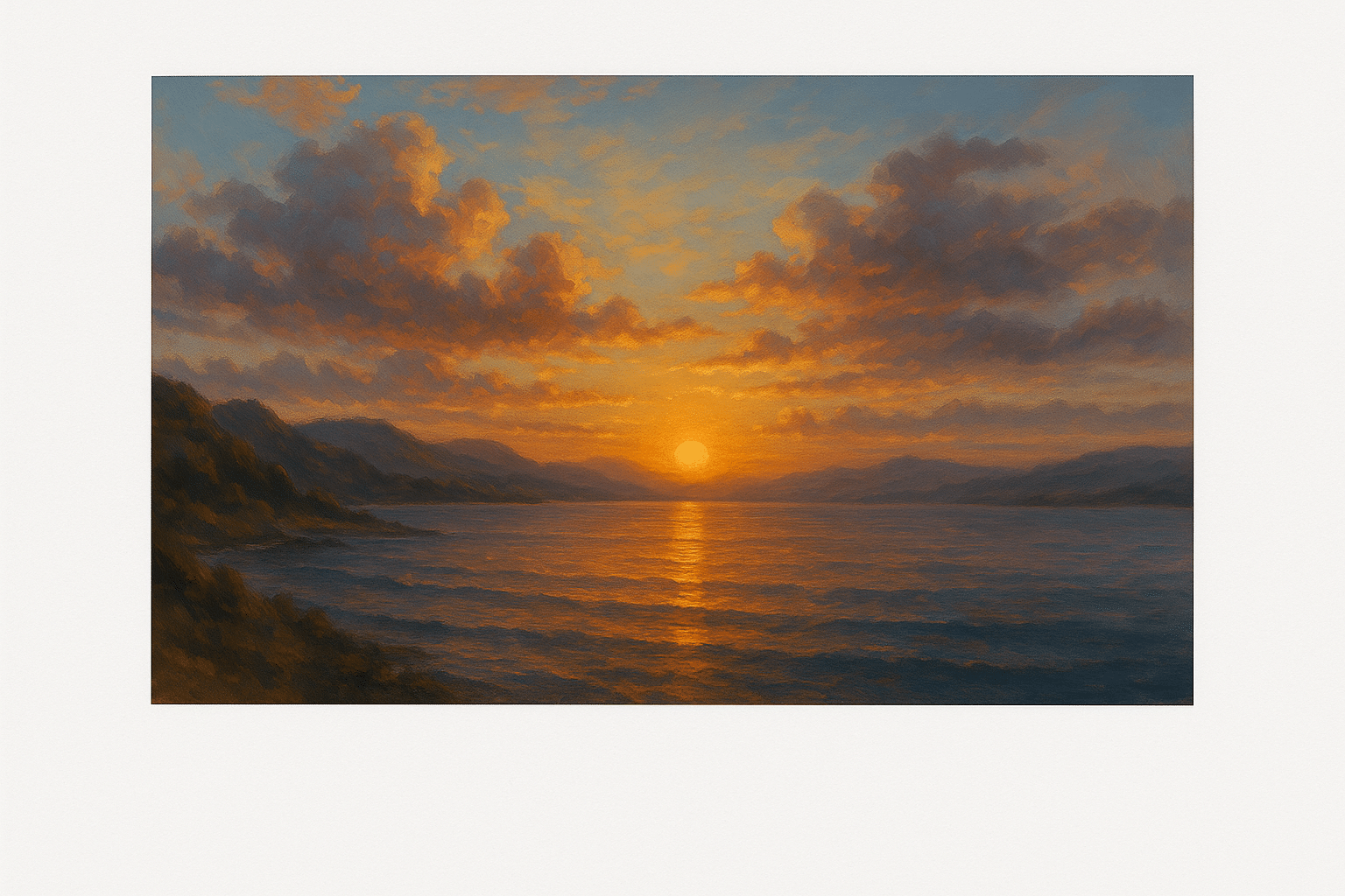 Sunset Over the Bay – Art Print by Jane’s Art
