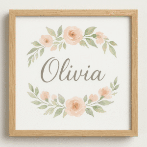 “Floral Name Print” – Custom Watercolour Art by Jane’s Art