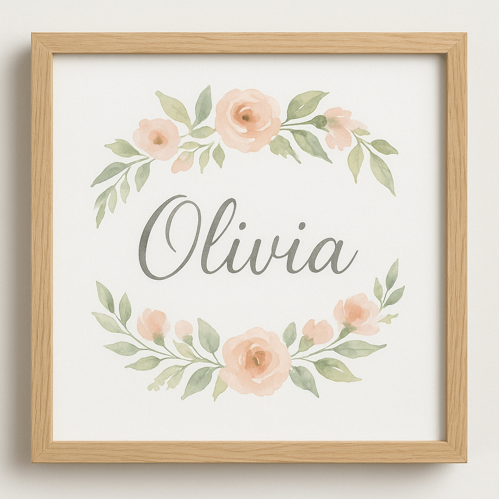 “Floral Name Print” – Custom Watercolour Art by Jane’s Art