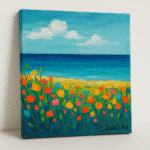 “Coastal Blooms” Original Canvas Painting